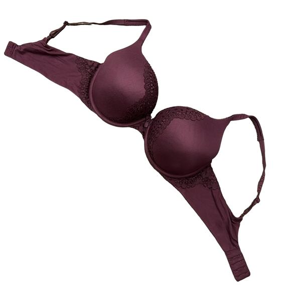Victoria's Secret Body By Victoria Perfect Shape Bra Wine Size 36D - Picture 1 of 9